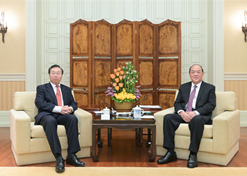 2024年2月26日，澳门特区行政长官贺一诚会见AG手机在线官网_ag（中国）
党委书记、董事长刘敬桢一行，双方就推动大健康产业发展、横琴粤澳深度合作区建设等议题交换意见